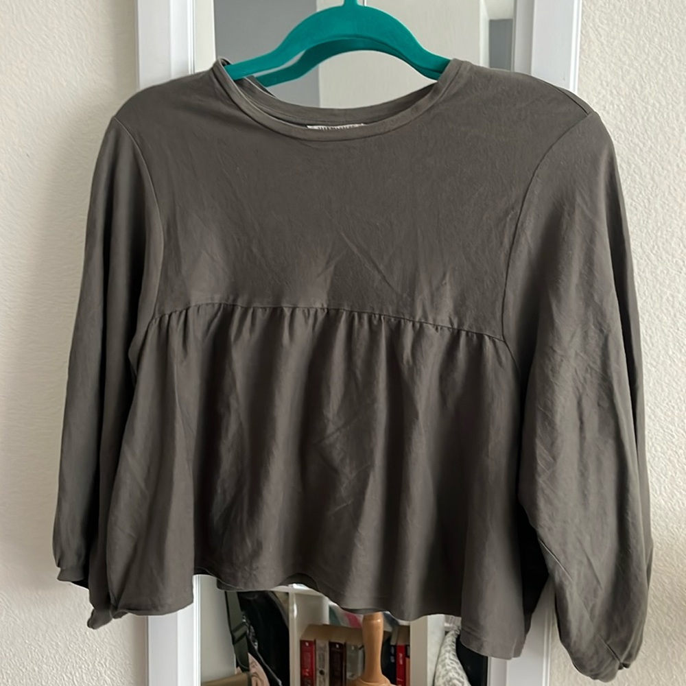 Zara green khaki top